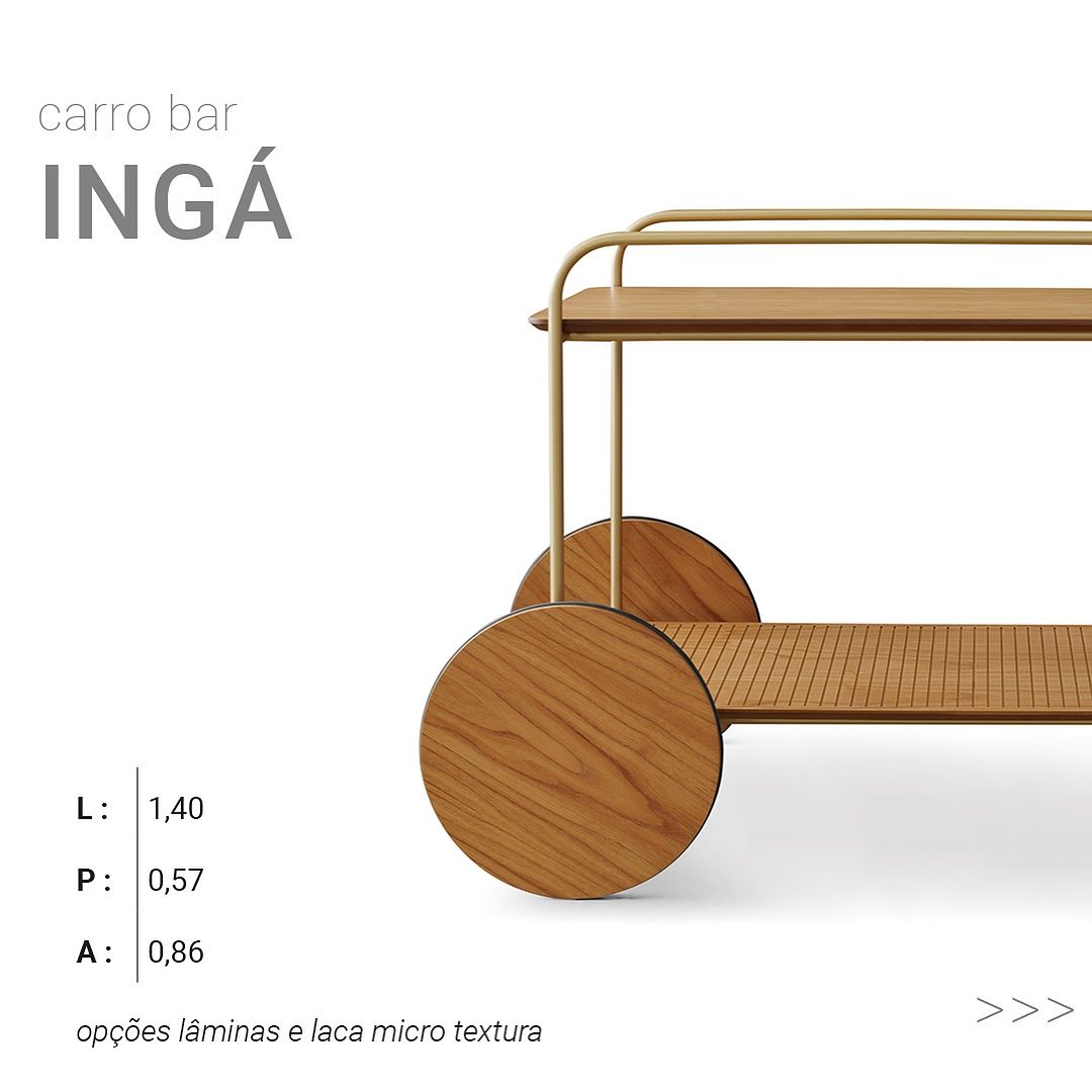 Carrito de Bar Ingá Madeira Roble Marrón