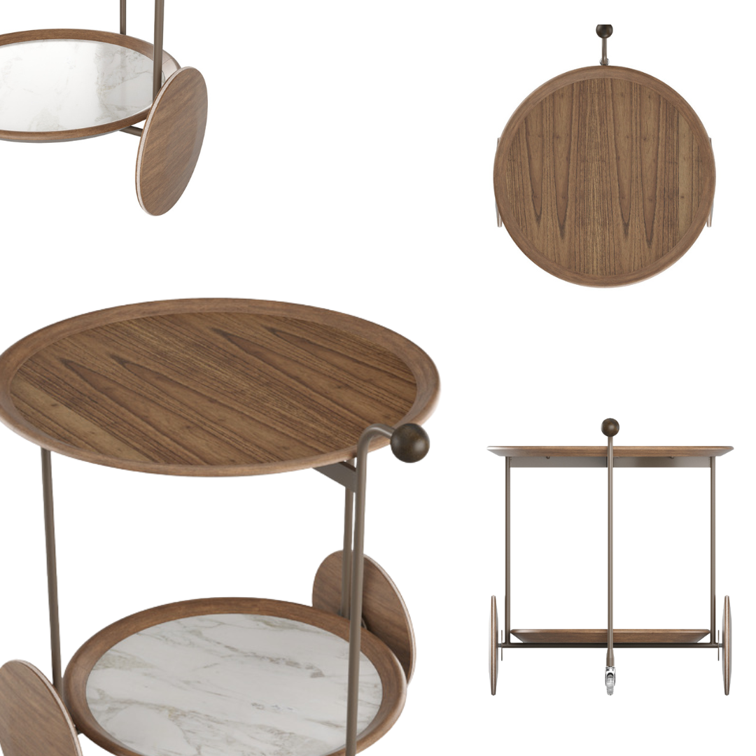 Monaco Cinnamon Wood Bar Cart