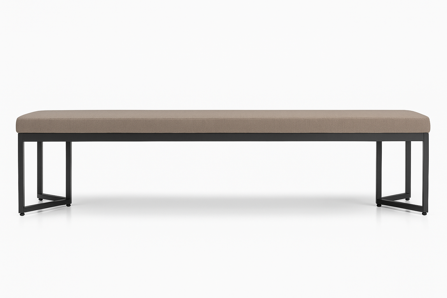 Banco Slim 170x40cm Alumínio Cor Preto Estofado Cor Fendi