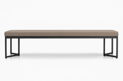Banco Slim 170x40cm Alumínio Cor Preto Estofado Cor Fendi