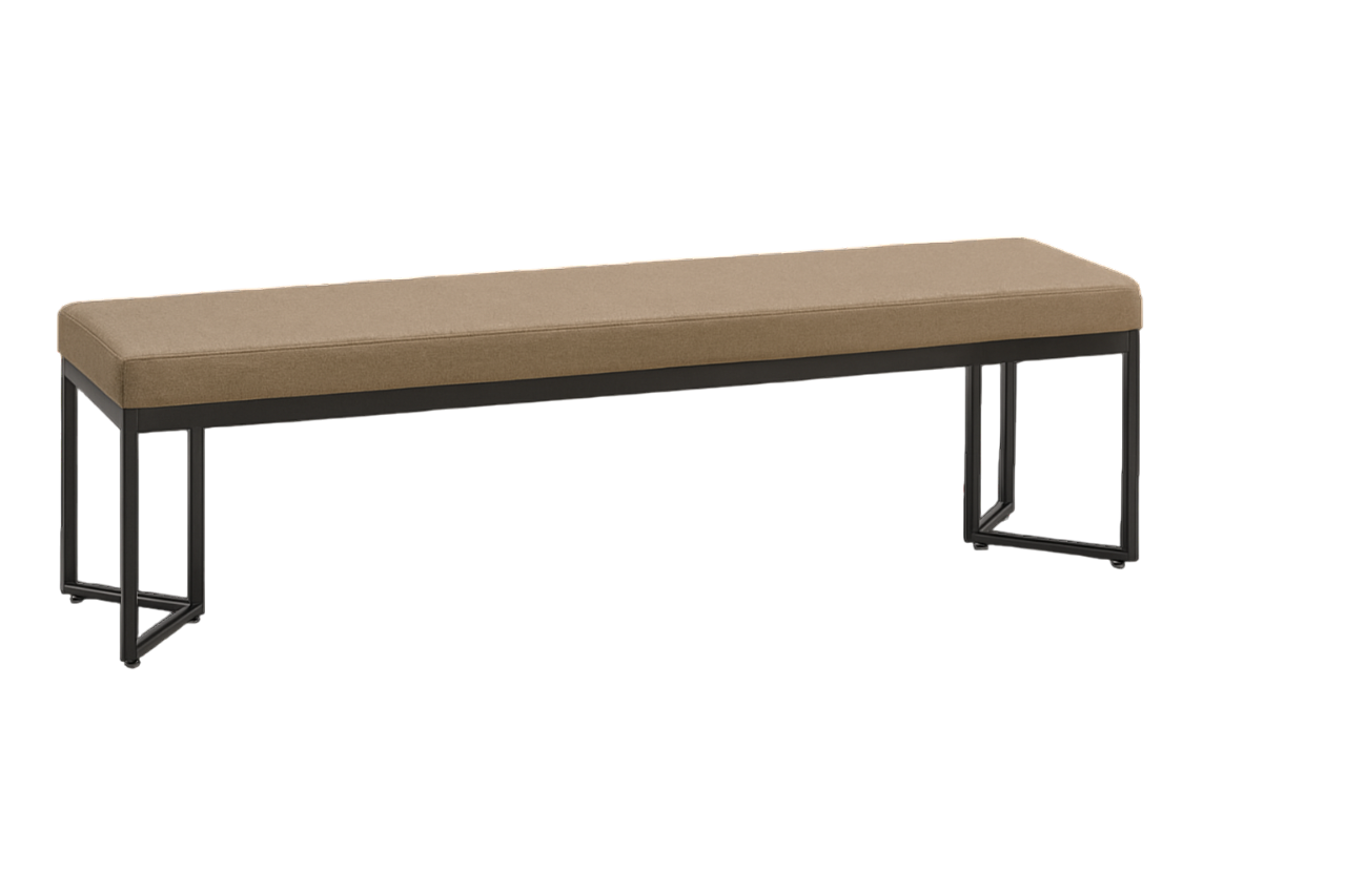 Banco Slim 170x40cm Alumínio Cor Preto Estofado Cor Fendi