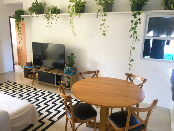 Ambiente 3 com Mesa de Comedor Redonda Base 120cm Madera Maciza Montreal - 4 Plazas