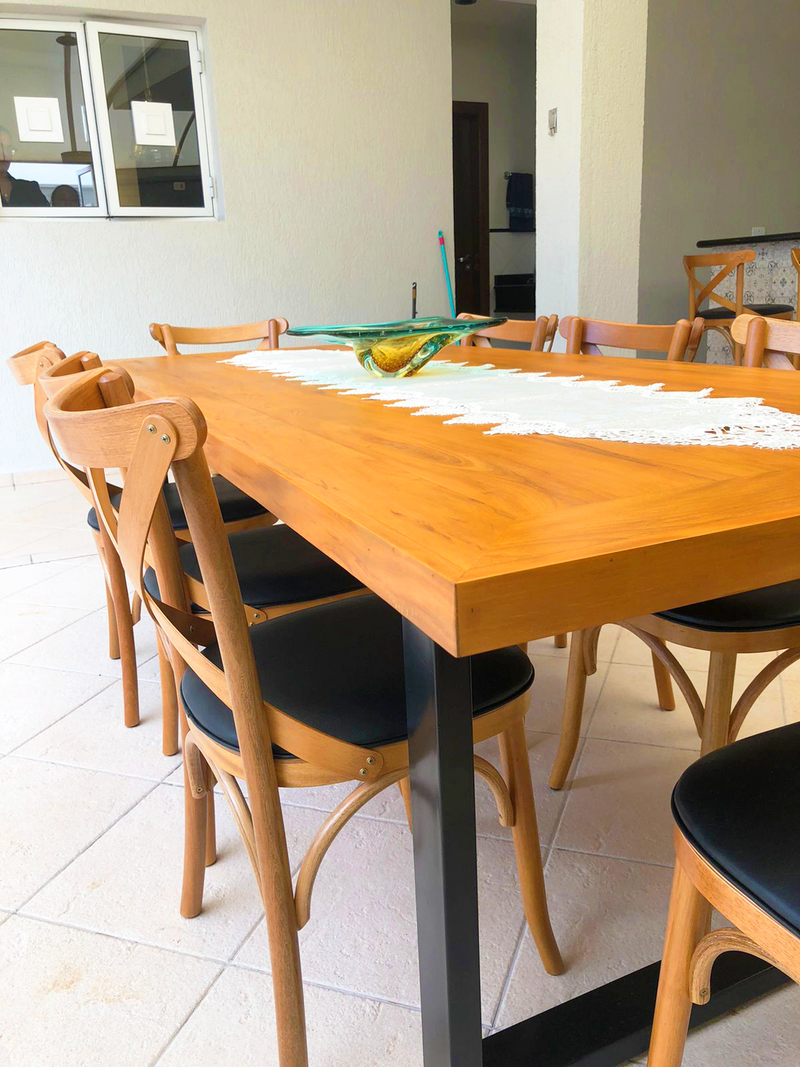 Base Mesa Micheli 130x60x75cm Tubo Hierro 8x4cm