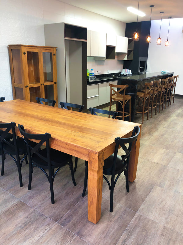 Ambiente 3 com Mesa de comedor Viviane de madera maciza 220x100 cm - 8 plazas