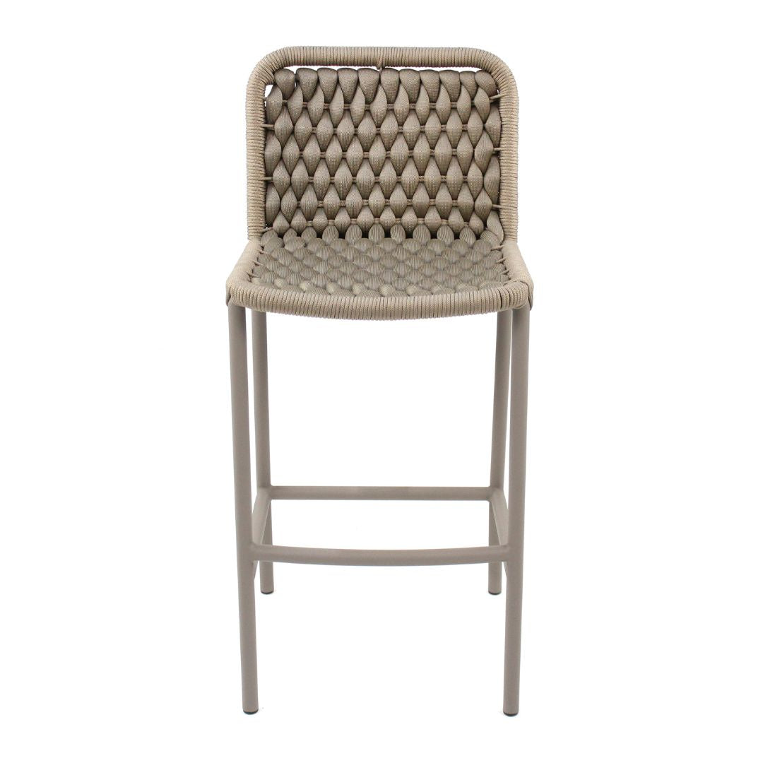 Ocean Stool Aluminum Champagne Color Nautical Knitting Ramie Color