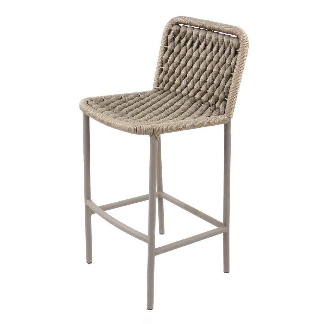 Ocean Stool Aluminum Champagne Color Nautical Knitting Ramie Color