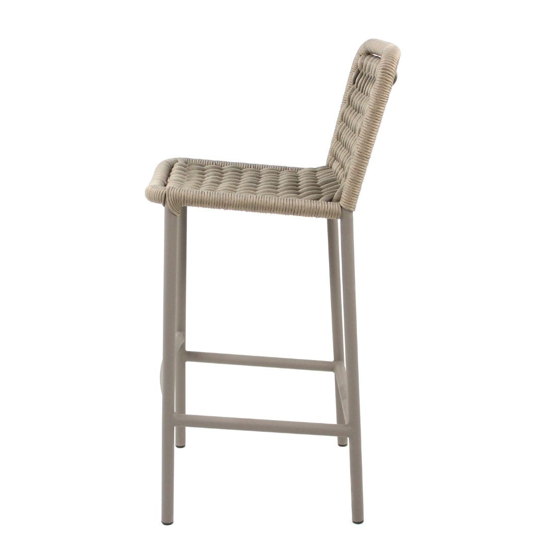 Ocean Stool Aluminum Champagne Color Nautical Knitting Ramie Color