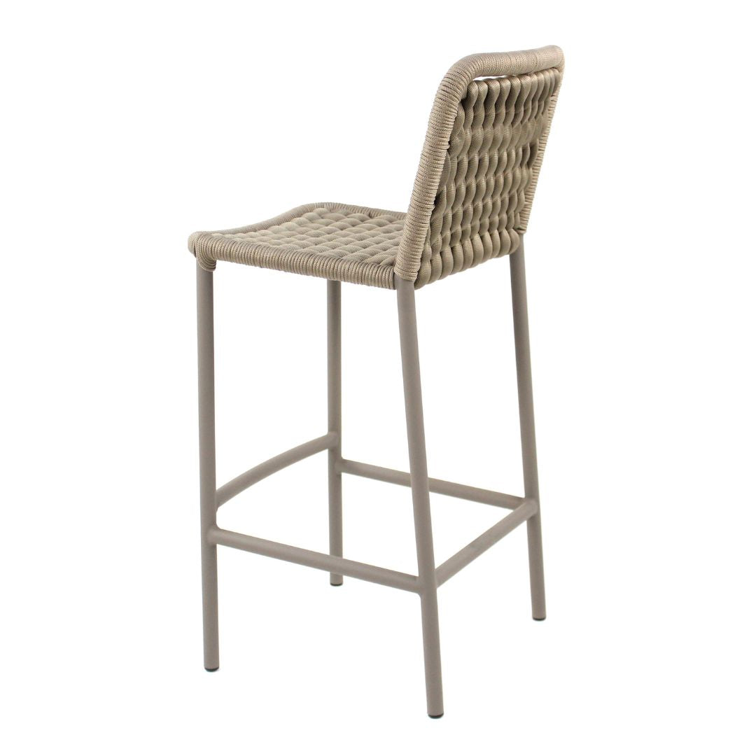 Ocean Stool Aluminum Champagne Color Nautical Knitting Ramie Color