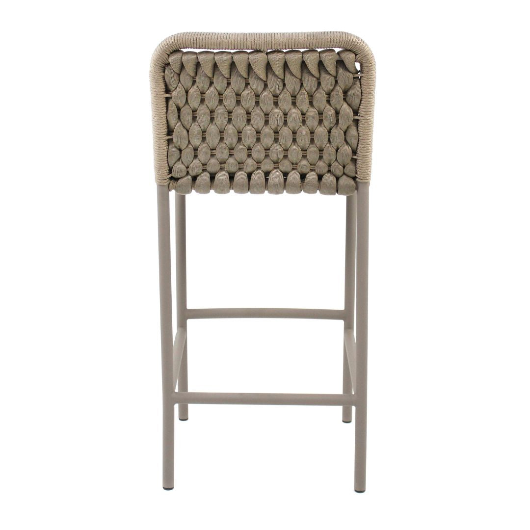 Ocean Stool Aluminum Champagne Color Nautical Knitting Ramie Color