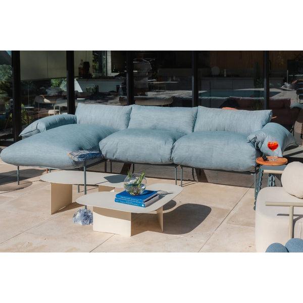 Ambiente 3 com Sofá Modular Asa Alumínio Cor Taupe Assento Estofado Tecido Alba Linho - 2 Módulos