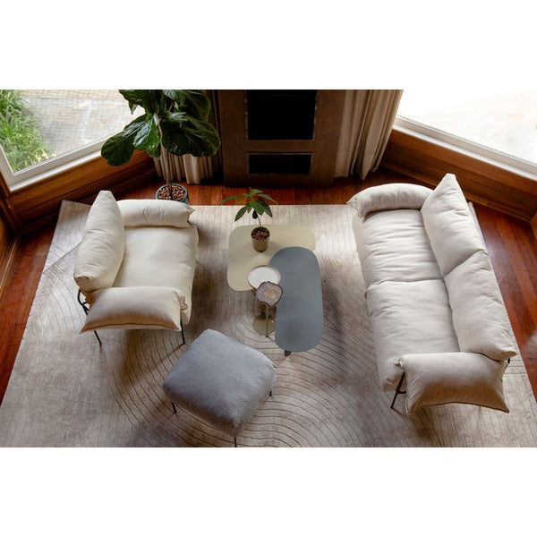 Ambiente 2 com Sofá Modular Asa Alumínio Cor Taupe Assento Estofado Tecido Alba Linho - 2 Módulos