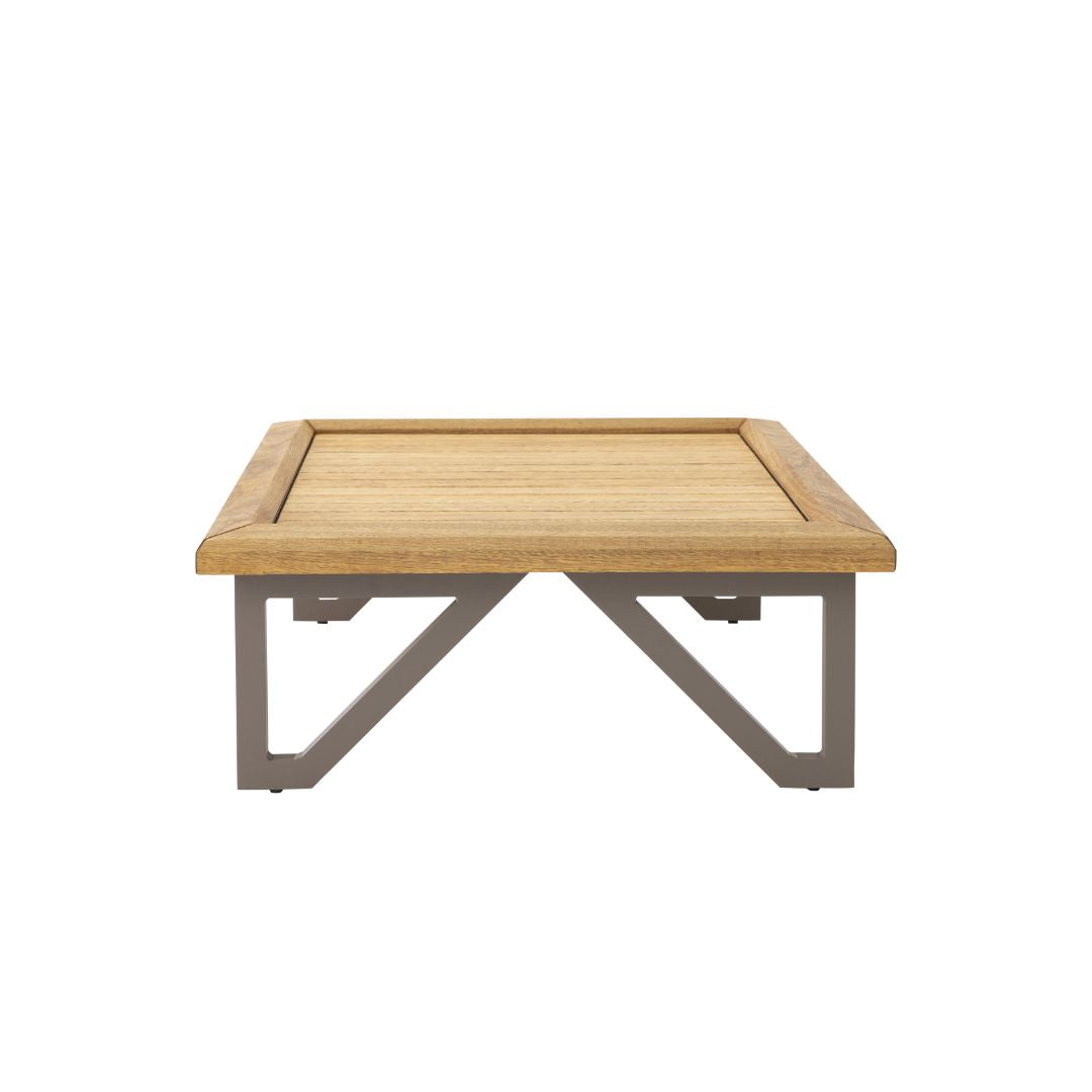 Sky Line Coffee Table 110x70cm Freijó Wood Aluminum Champagne Color