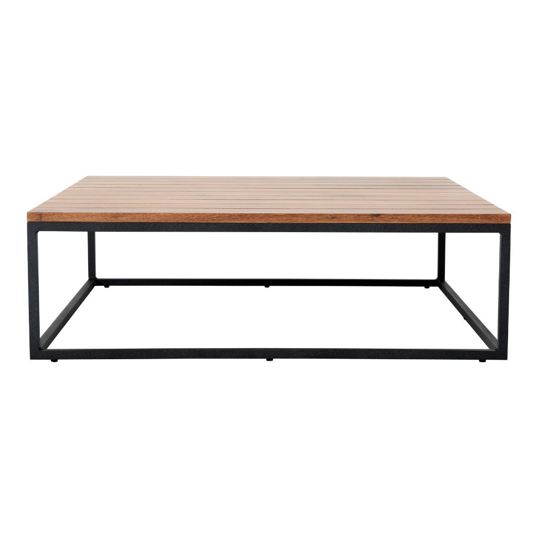 Mesa de Centro Monte Carlo 100x100cm Freijó Madera Aluminio Color Plomo
