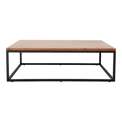Mesa de Centro Monte Carlo 100x100cm Freijó Madera Aluminio Color Plomo