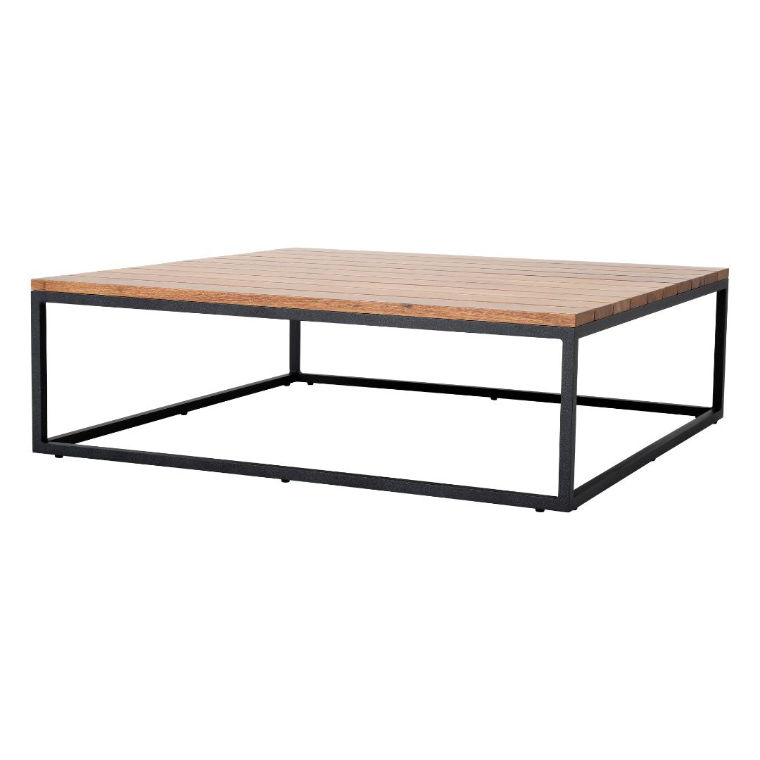 Mesa de Centro Monte Carlo 100x100cm Freijó Madera Aluminio Color Plomo