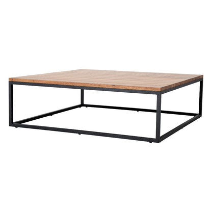 Mesa de Centro Monte Carlo 100x100cm Freijó Madera Aluminio Color Plomo