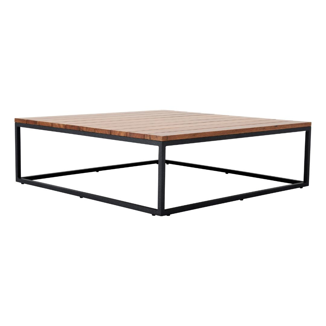 Mesa de Centro Monte Carlo 100x100cm Freijó Madera Aluminio Color Plomo
