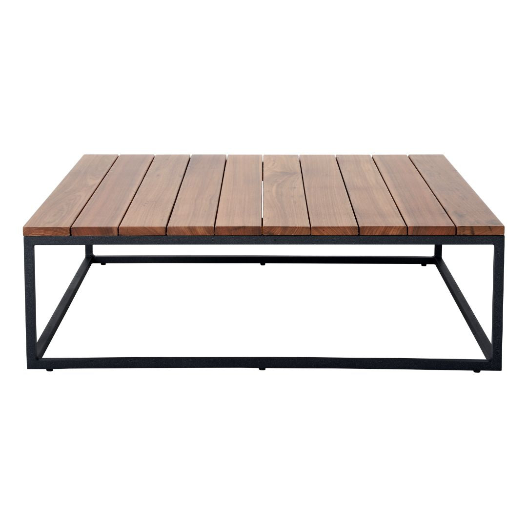 Mesa de Centro Monte Carlo 100x100cm Freijó Madera Aluminio Color Plomo