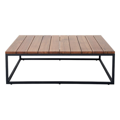Mesa de Centro Monte Carlo 100x100cm Freijó Madera Aluminio Color Plomo