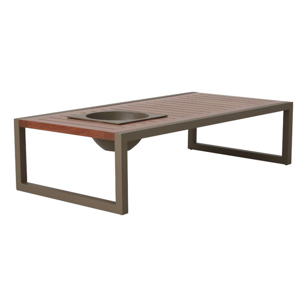 Ambiente 1 com Mesa de Centro Village 140x70cm com 2 Champanheiras Madeira Cumaru Alumínio Cor Preto