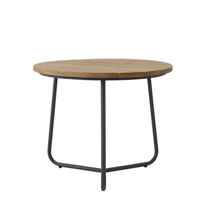 Mesa Lateral Serena 60cm Madeira Freijó Alumínio Cor Chumbo