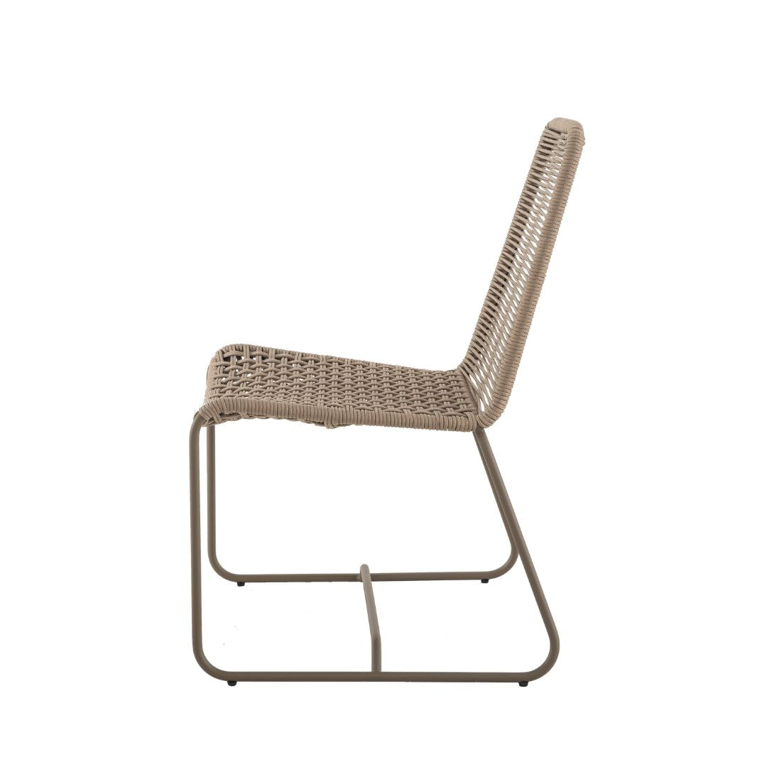 Silla Beirut Color Aluminio Fendi Cuerda Náutica Color Arena