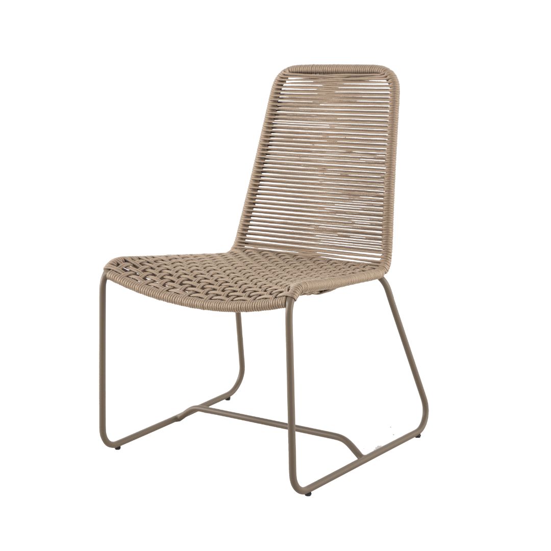 Silla Beirut Color Aluminio Fendi Cuerda Náutica Color Arena