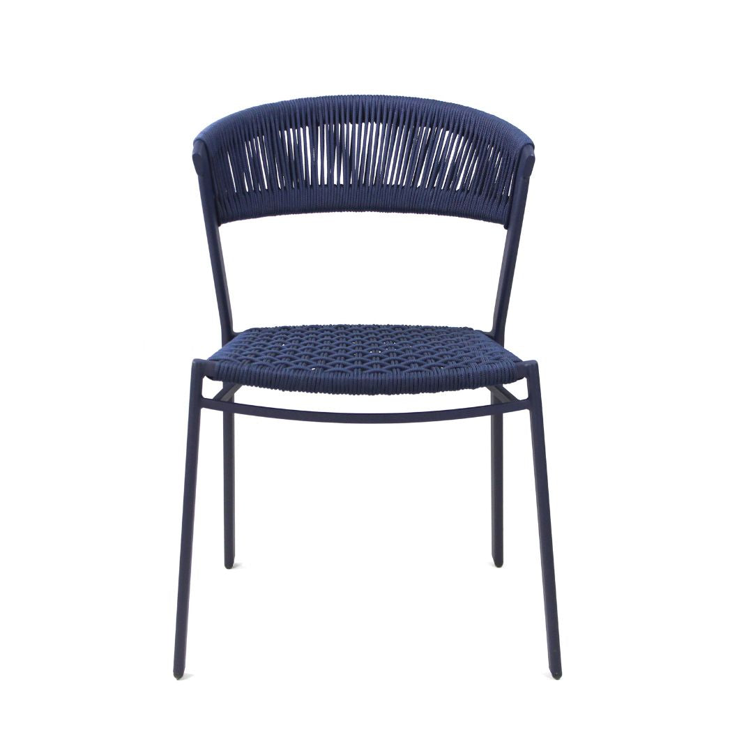 Cadeira Duda Alumínio Cor Azul Carbono Corda Náutica Cor Azul Marinho