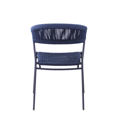 Cadeira Duda Alumínio Cor Azul Carbono Corda Náutica Cor Azul Marinho