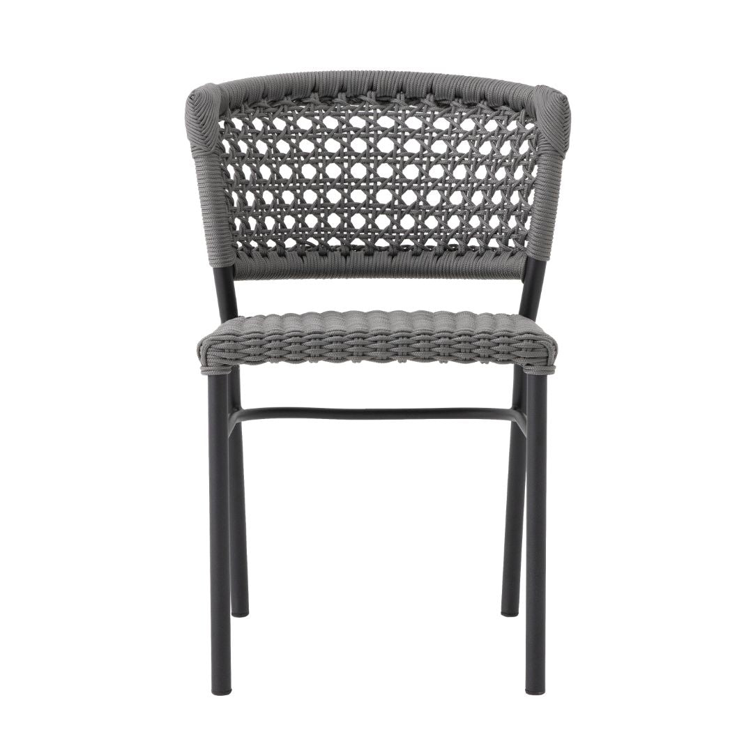 Cíntia Chair Aluminum Lead Color Nautical Rope Silver Color