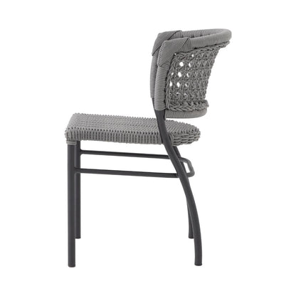 Cíntia Chair Aluminum Lead Color Nautical Rope Silver Color