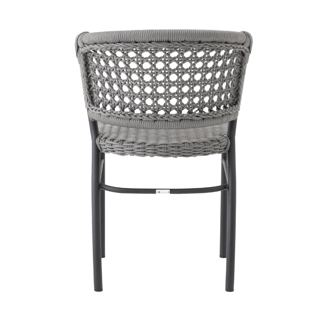 Cíntia Chair Aluminum Lead Color Nautical Rope Silver Color