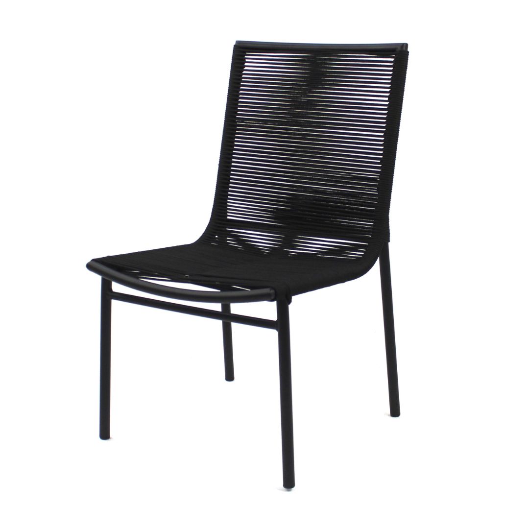 Cadeira Flower Alumínio Cor Preto Corda Náutica Cor Preto