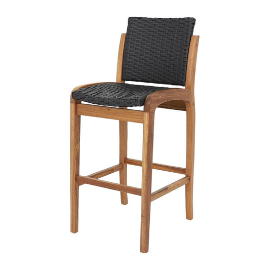 Imperial Stool Freijó Wood Synthetic Fiber Graphite Color Chalk Stripe