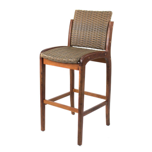 Imperial Stool Cumaru Wood Synthetic Fiber Mixed Brown Color