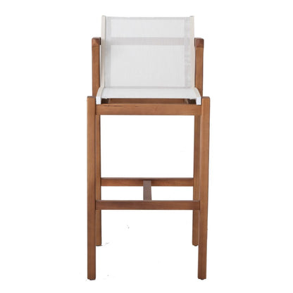 Taburete Itapuã Freijó Madera Aluminio Color Beige Tela Blanca