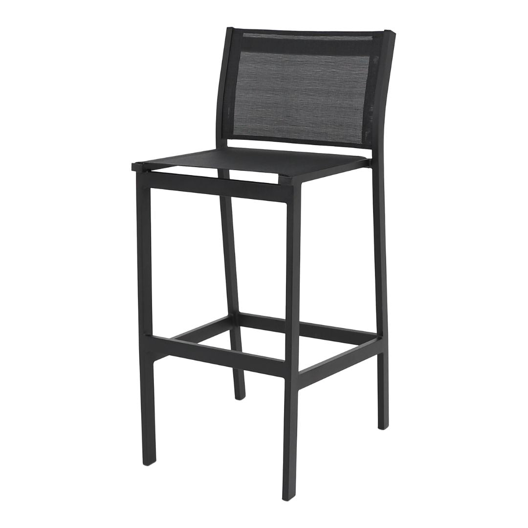Banqueta Nacional Alumínio Cor Preto Tela Cor Preto