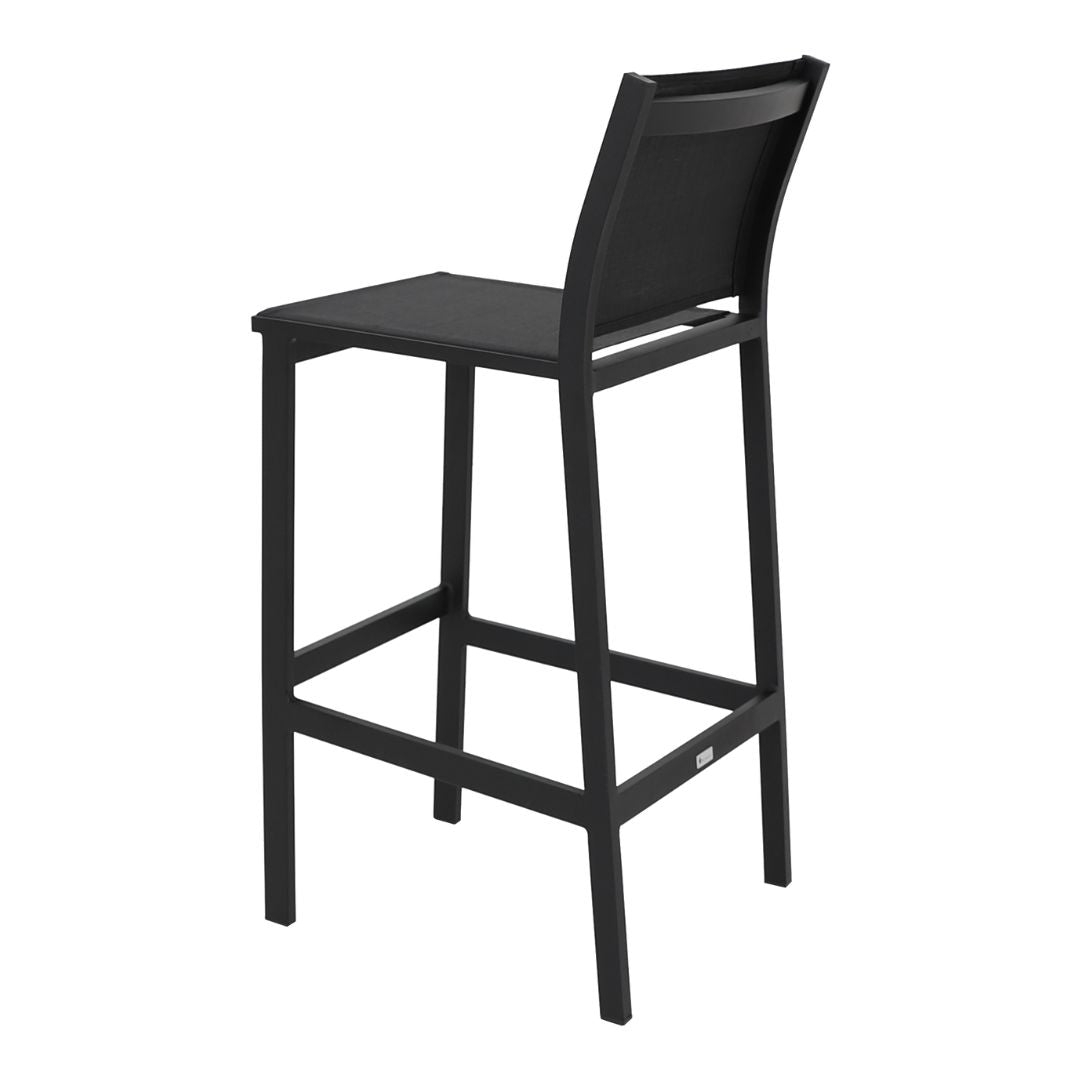Banqueta Nacional Alumínio Cor Preto Tela Cor Preto