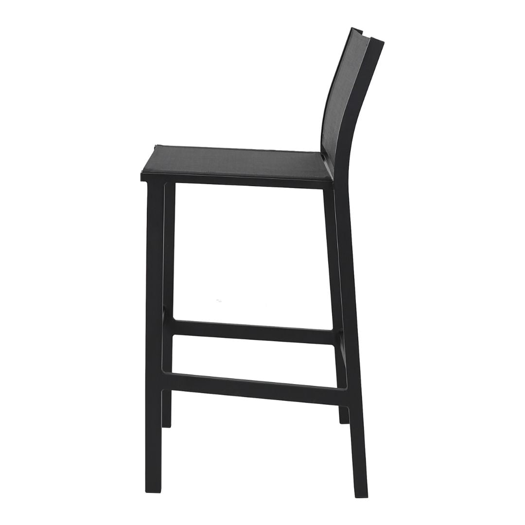 Banqueta Nacional Alumínio Cor Preto Tela Cor Preto