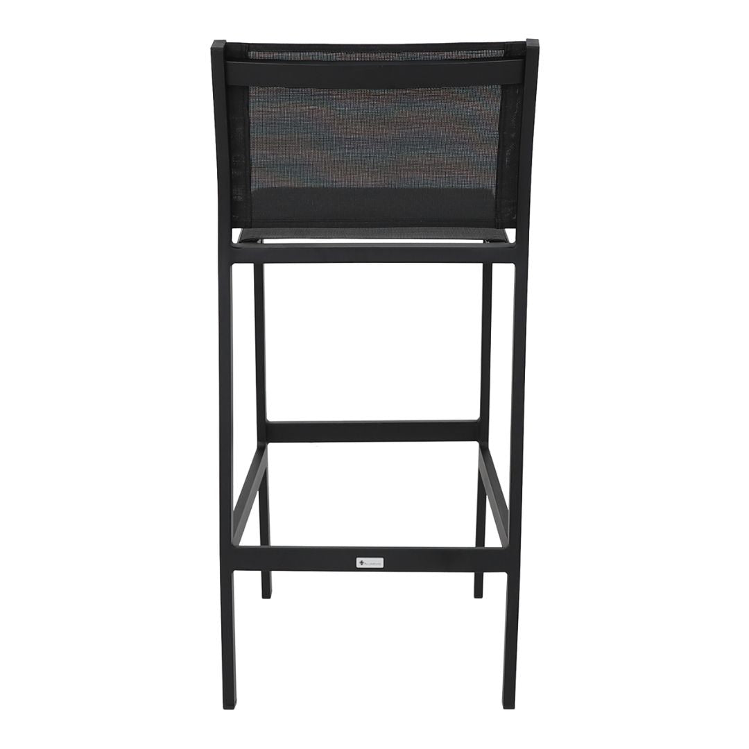 Banqueta Nacional Alumínio Cor Preto Tela Cor Preto