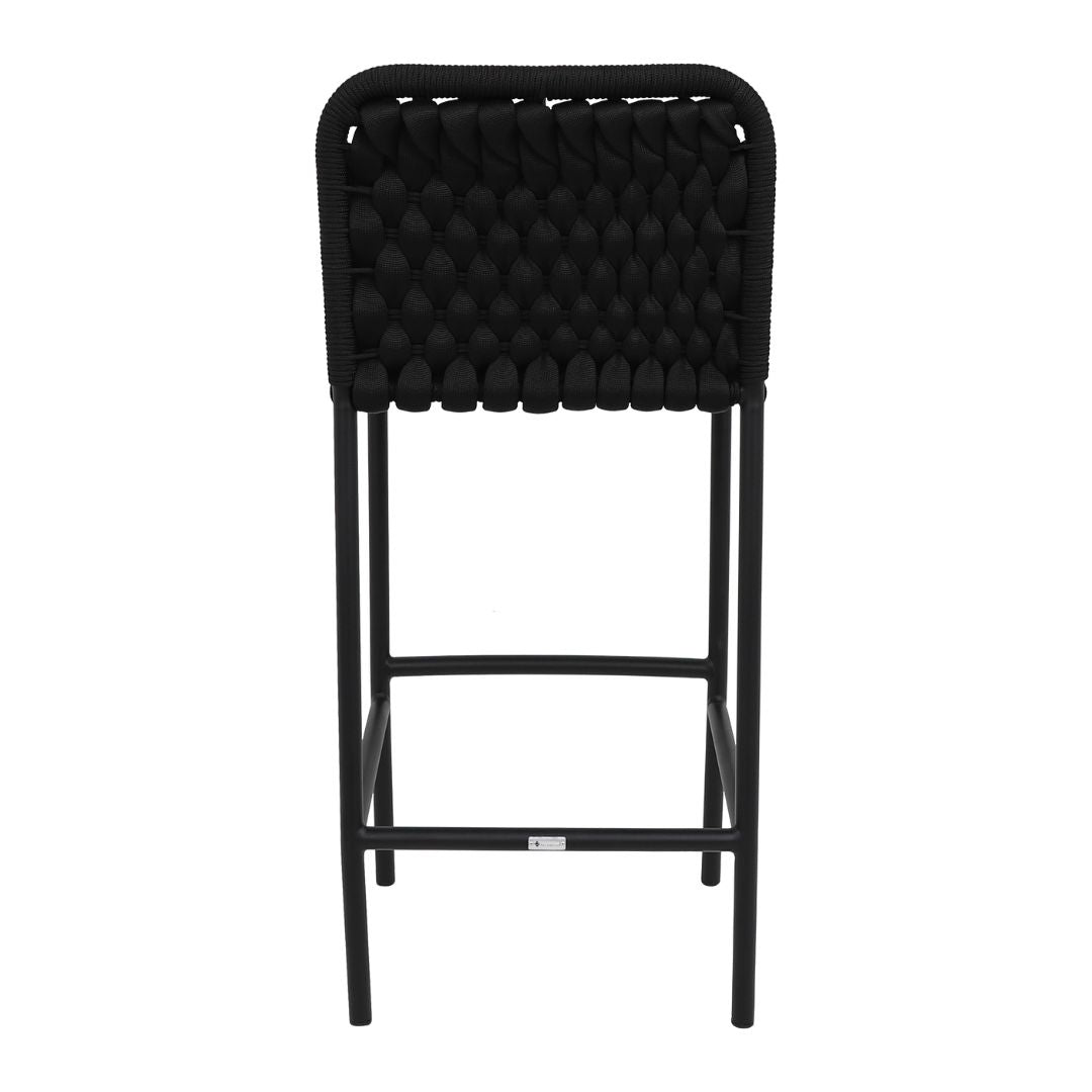 Ocean Stool Aluminum Black Color Nautical Knit Black Color