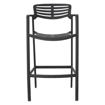 Plaza Stool with Aluminum Armrest, Black Color