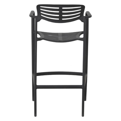 Plaza Stool with Aluminum Armrest, Black Color