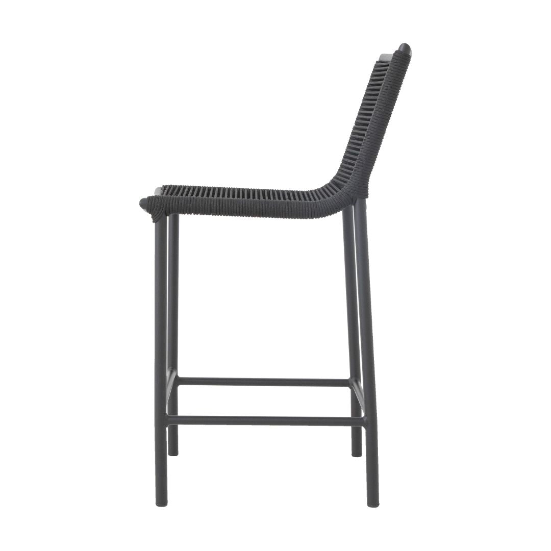 Flower Stool Aluminum Lead Color Nautical Rope Gray Color