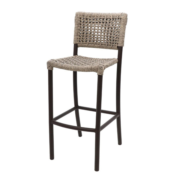 Ambiente 1 com Giardino Stool Aluminum Black Color Nautical Rope Silver Color