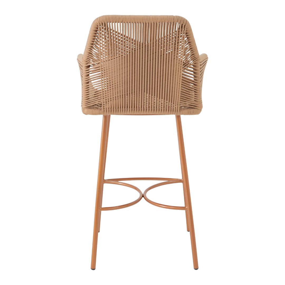 Giorgio Aluminum Stool, Copper Varnish Color, Nautical Rope, Bronze Color