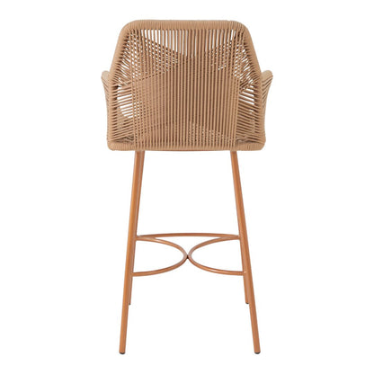 Giorgio Aluminum Stool, Copper Varnish Color, Nautical Rope, Bronze Color