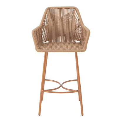 Giorgio Aluminum Stool, Copper Varnish Color, Nautical Rope, Bronze Color