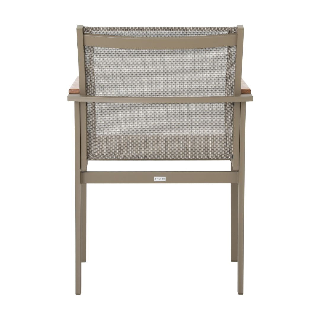 Sillón Amélia Freijó Madera Color Aluminio Fendi Tela Color Bronce Mixto