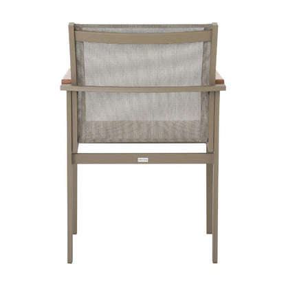 Sillón Amélia Freijó Madera Color Aluminio Fendi Tela Color Bronce Mixto